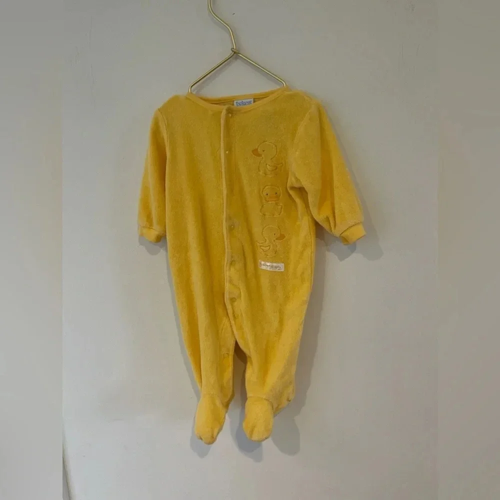 Vintage Carter's Tykes Rubber Ducky Romper Bib Set Size 3-6 months